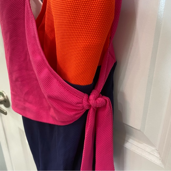 TOMMY BAHAMA UPF 50 Island Cays Colorblock Wrap-Front One-Piece Swimsuit 14 EUC - Picture 8 of 15